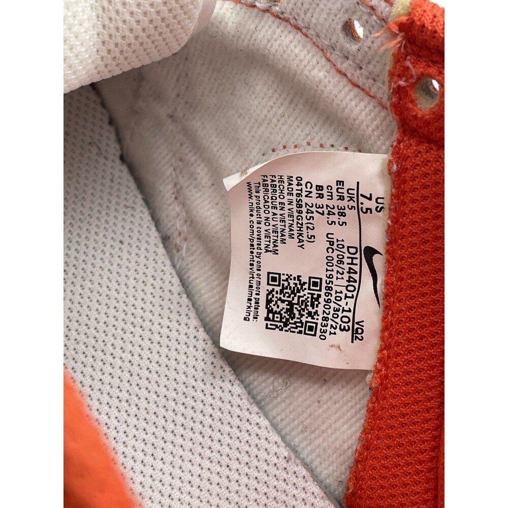 Nike Dunk Low Orange Paisley White DH4401-103 Women’s US 7.5 No Laces - Picture 6 of 7
